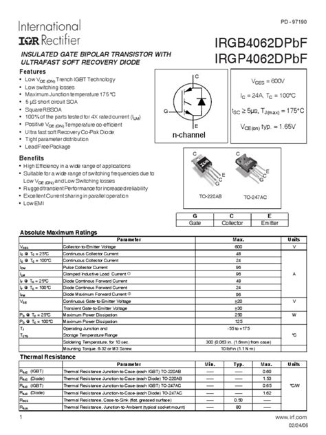 Datasheet Igbt | Electrical Resistance And Conductance | Electrical ...