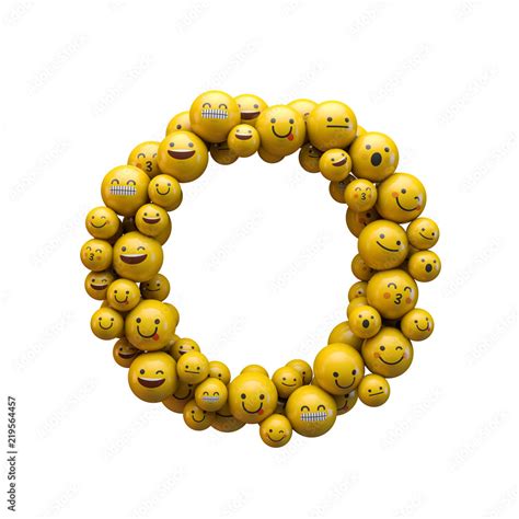 Letter O emoji character font. 3D Rendering Stock Illustration | Adobe ...