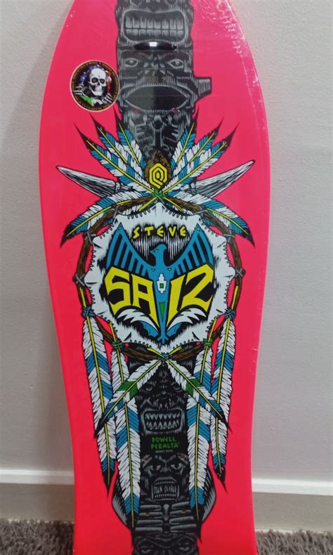 POWELL PERALTA STEVE SAIZ TOTEM PINK REISSUE DECK Sports Equipment