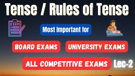 Tense Rules Of Tense Lec Board Exams University Exams All