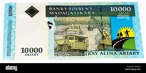 10000 Malagasy ariary bank note of Madagascar. Malagasy ariary is the ...