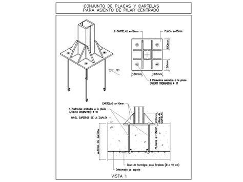 Placas Para Columna Central En AutoCAD CAD 69 02 KB Bibliocad