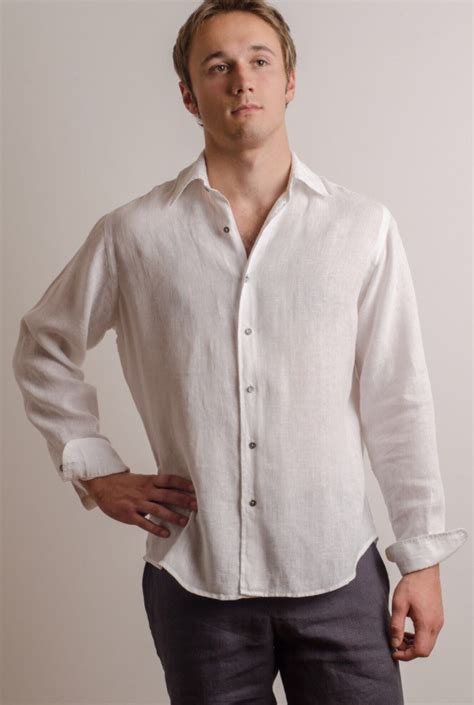 Men White Linen Shirt Beach Wedding Party Special Occasion Etsy