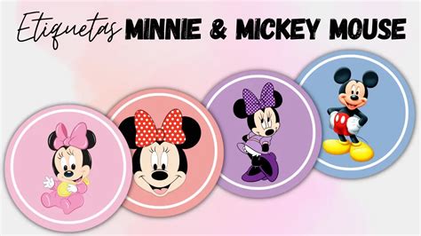 Etiquetas De Minnie Y Mickey Mouse ️ Para Imprimir