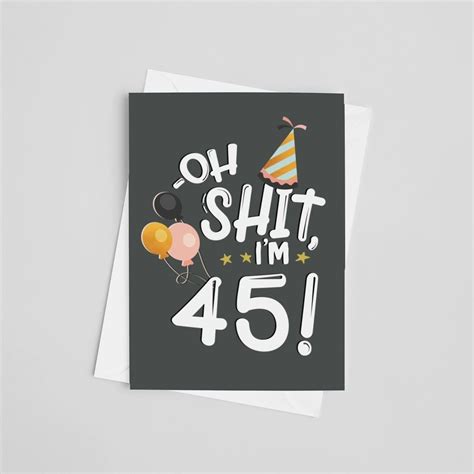 Funny 45th Birthday Card 45th Birthday Card 45th Birthday Etsy In