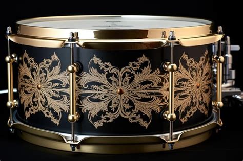 Premium Photo Custom Snare Drum With Intricate Design Created With