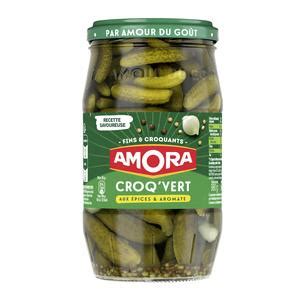 Achat Vente Amora Cornichons fins Croq Vert épices aromates 540g