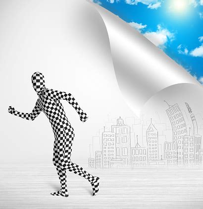 hombre en traje de  escapan de la ciudad  la naturaleza concepto