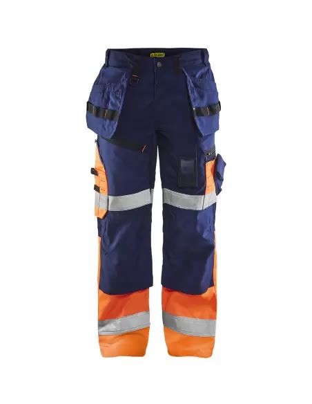 Pantalon Artisan Haute Visibilit Marine Orange Fluo