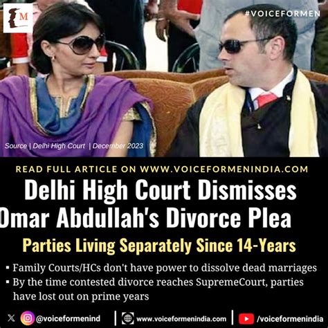 Delhi High Court Dismisses Omar Abdullahs Divorce Plea Parties