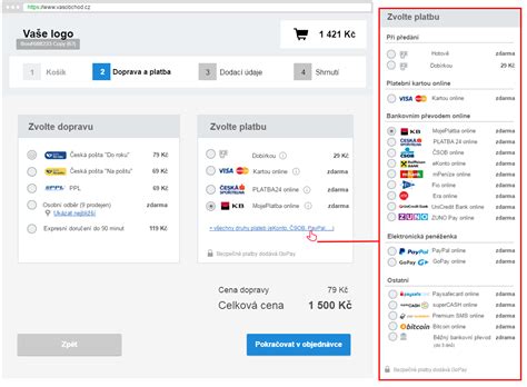 design  payment method selection
