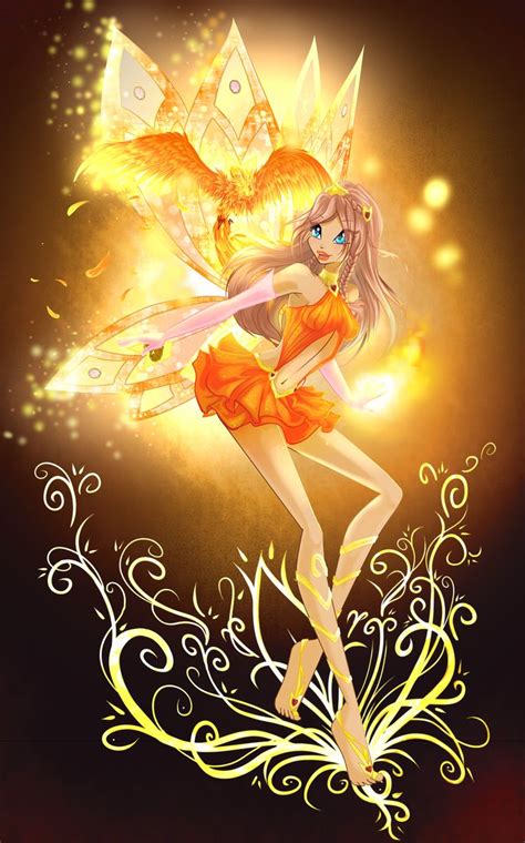 Anime Fire Fairy Woman