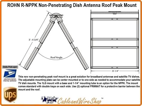 ROHN R NPPK Non Penetrating Dish Antenna Roof Peak Mount