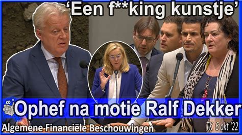 Ophef Na Motie Ralf Dekker Dit Is Gewoon Een Fing Kunstje Debat