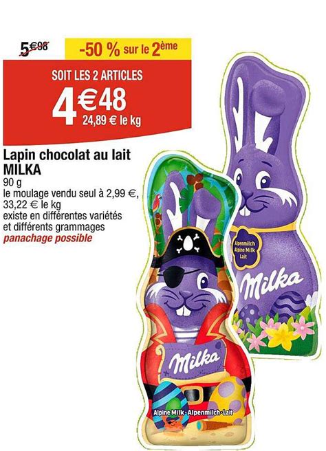 Promo Lapin Chocolat Au Lait Milka Chez Cora Icatalogue Fr