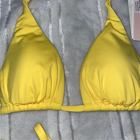 Agua Bendita Bikini Top Superrr Pretty Yellow Color Depop