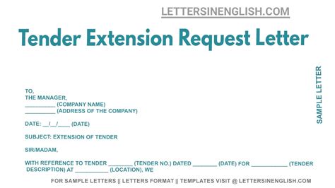 Tender Extension Request Letter Sample Request Letter For Extension