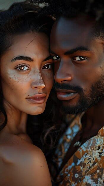 Premium Photo Intimate Multiracial Couple Gaze