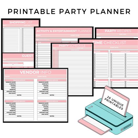 Printable Party Planner 26 Unique Checklists And Templates Kim And Kalee