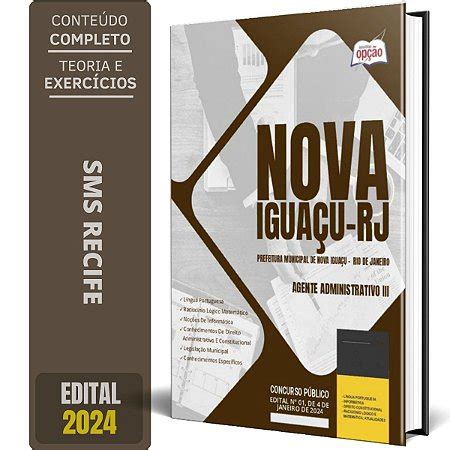 Apostila Prefeitura de Nova Iguaçu RJ 2024 Agente Administrativo III