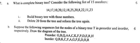 Solved Kindly Answer The Questions Thanks A What Is Complete Binary Tree Consider The