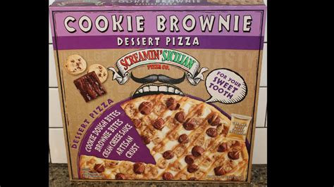 Screamin Sicilian Pizza Co Cookie Brownie Dessert Pizza Review Youtube