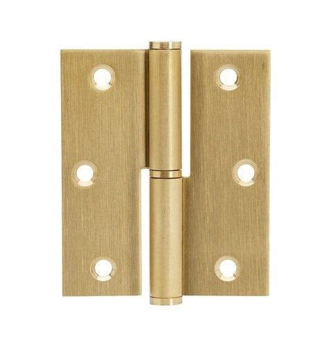 Brushed Brass Lift Off Hinge 90mm X 75mm 2 Hinges Mucheln Hardwarebox