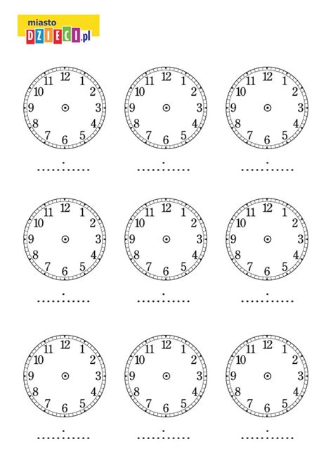 Kolorowanka Dorysuj Wskaz Wki Zegara Miastodzieci Pl