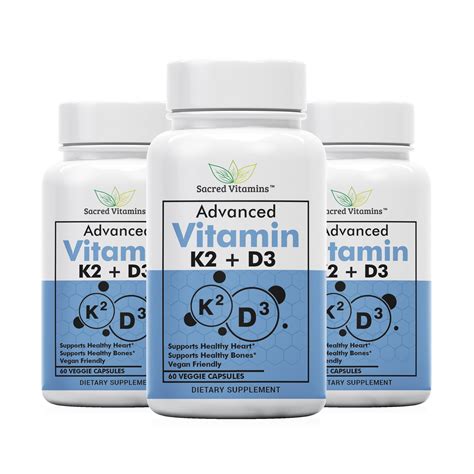 Vitamin K2 and Vitamin D3 Capsules with BioPerine for Fast Absorption – Mood Support, Bone ...