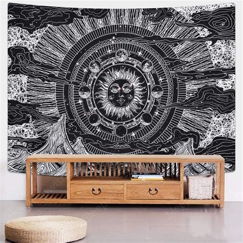 Moon Tapestry Wall Hanging Black and White Tapestry Dark - Etsy