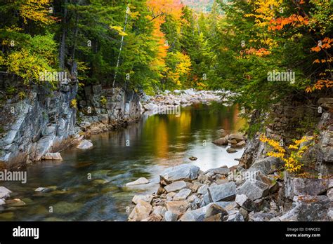 Autumn Color And The Swift River At Rocky Gorge On The Kancamagus