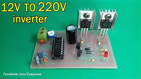 Simple 12V To 220V Inverter Circuit Using IRFZ44 MOSFET 47 OFF