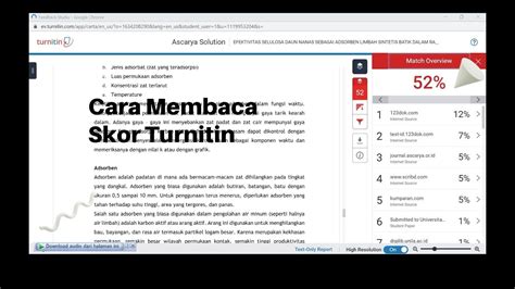 Cara Membaca Skor Turnitin YouTube