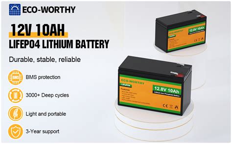 Amazon Eco Worthy V Ah Lithium Lifepo Deep Cycle Battery With