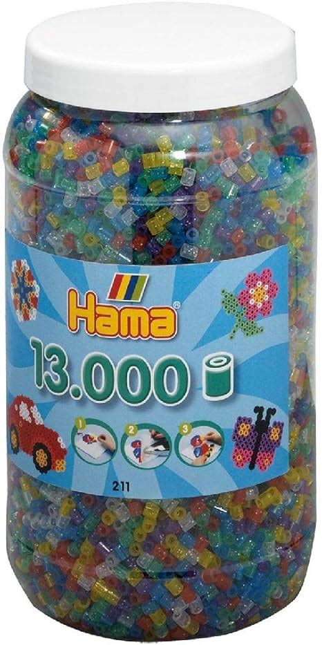 Hama Perlen 211 54 Bügelperlen XXL Dose mit ca 13 000 bunten Midi