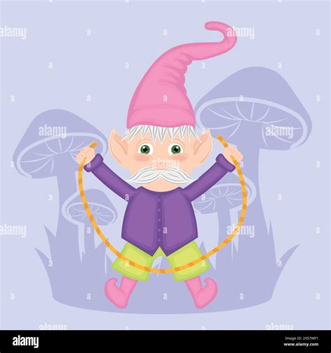 Cute Garden Gnome Character Cartoon Vector Stock Vector Image Art Alamy