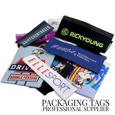 Custom woven labels & tags with logos for clothing | PackagingTags