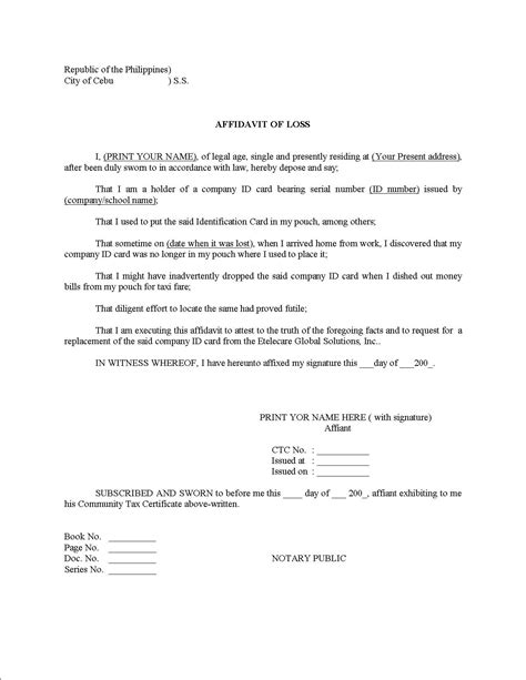 Affidavit Examples Free Printable Documents