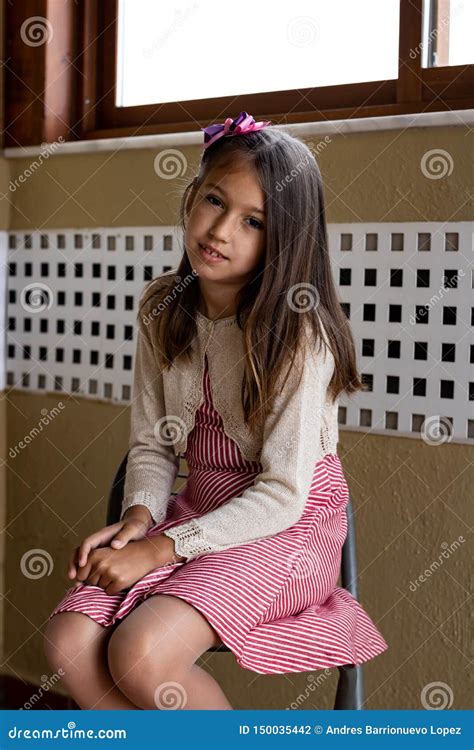 Portrait of little girl stock photo. Image of blue, happy - 150035442