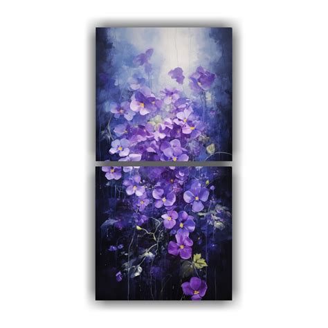 DecoCuadros Pintura Abstracta Moderna De Flores Violetas En Alta