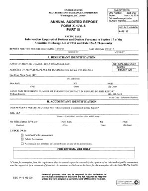 Fillable Online ANNUAL AUDITED REPORT FORM X 17 A 5 PART Ill SEC Gov