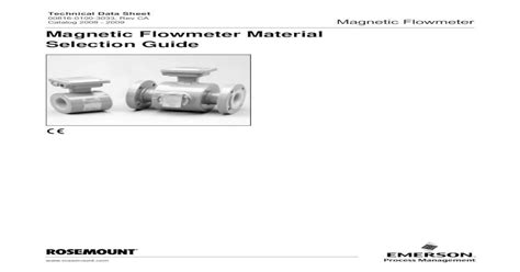 Pdf Magnetic Flowmeter Material Selection Guide Dokumen Tips