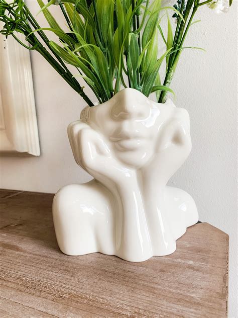 Face Planter Vase In White Face Vase In The Uk Nordic Style Etsy Uk