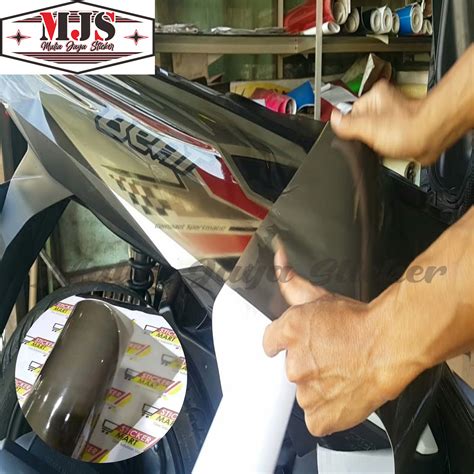 Stiker Skotlet Motor Hitam Tansparan Tembus Pandang Trans Sticker Motor