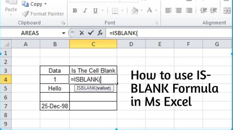 How To Use Isblank Formula In Ms Excel Tutorial In Ms Excel