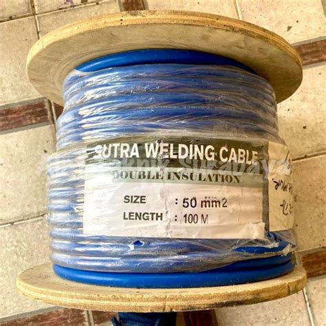 Jual KABEL LAS SUTRA 16 MM X 100 M METER BIRU FULL TEMBAGA COPPER WIRE