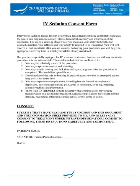 Fillable Online Intravenous IV Sedation Consent Form EndoMishra Fax