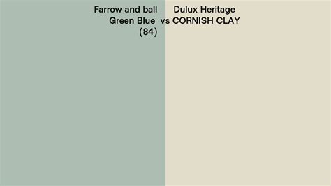 Farrow And Ball Green Blue 84 Vs Dulux Heritage Cornish Clay Side By Side Comparison