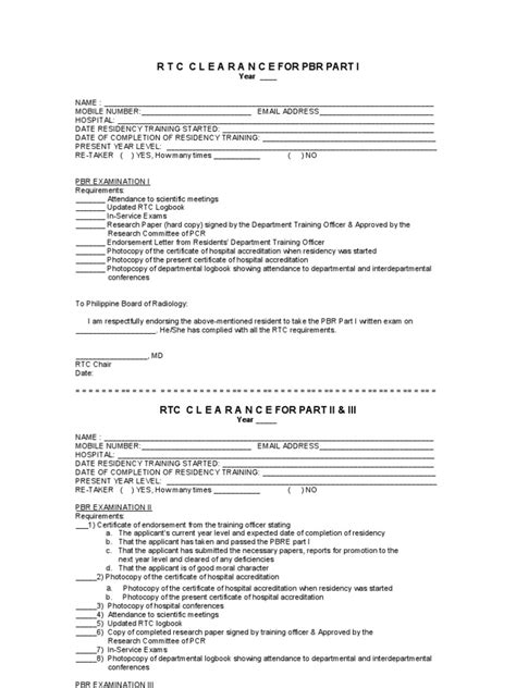 Rtc Pbr Clearance And Research Forms Residency Medicine