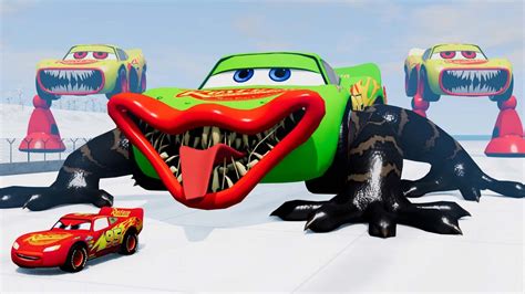 Epic Escape From The Lightning Mcqueen Lizard Eater Megahorn Car